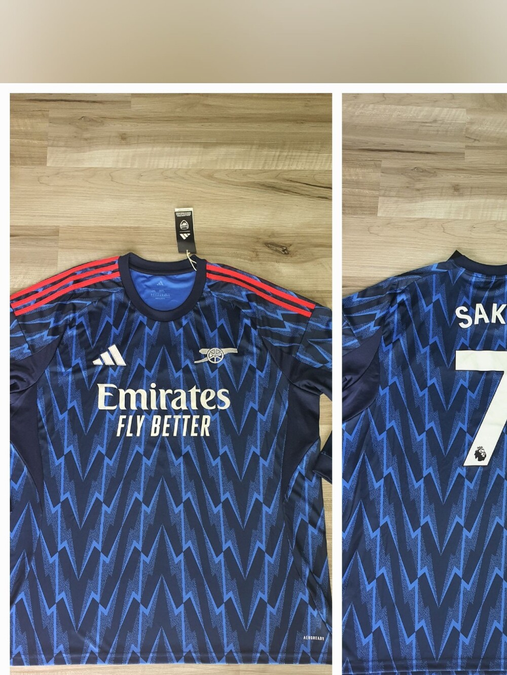 Adidas Arsenal Jersey SAKA #7 Shirt Long Sleeve Slim Fit Men's Size 2XL New